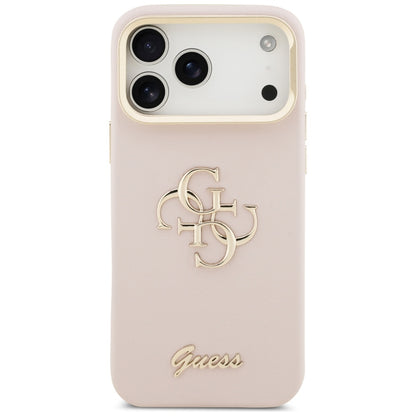 Capa para Apple iPhone 17 Pro Max, Guess, Grained Big 4G Stand Camera, Rosa