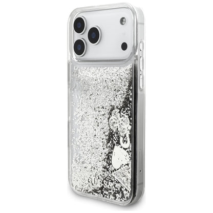 Capa para Apple iPhone 17 Pro Max, Guess, Liquid Glitter Charms, Prateada