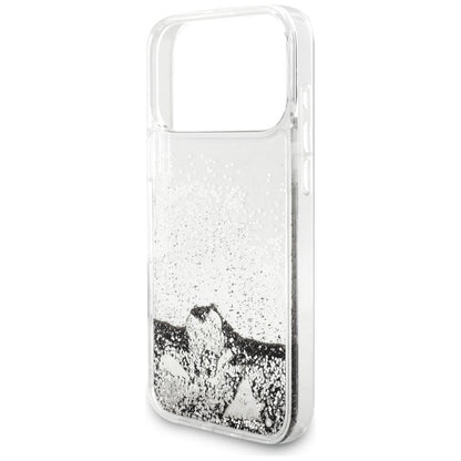 Capa para Apple iPhone 17 Pro Max, Guess, Liquid Glitter Charms, Prateada