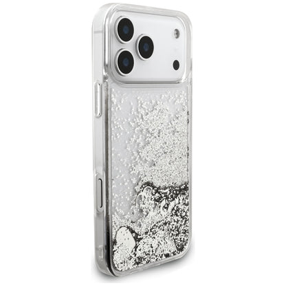 Capa para Apple iPhone 17 Pro Max, Guess, Liquid Glitter Charms, Prateada