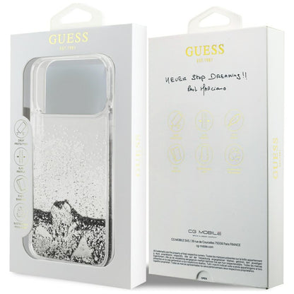 Capa para Apple iPhone 17 Pro Max, Guess, Liquid Glitter Charms, Prateada