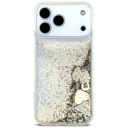Capa para Apple iPhone 17 Pro Max, Guess, Liquid Glitter Charms, Dourada