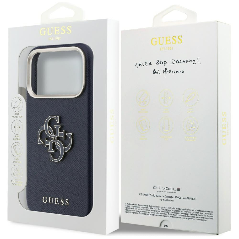 Capa para Apple iPhone 17 Pro Max, Guess, Resin Logo, Azul