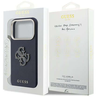 Capa para Apple iPhone 17 Pro Max, Guess, Resin Logo, Azul