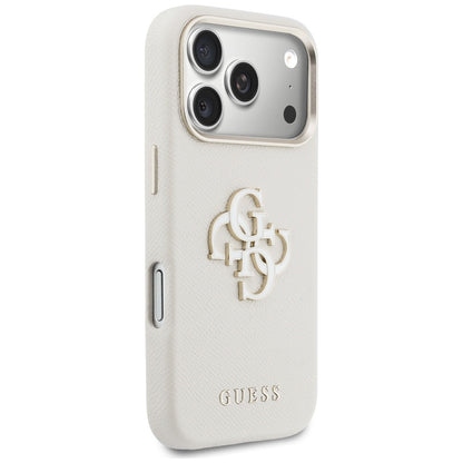 Capa para Apple iPhone 17 Pro Max, Guess, Resin Logo, Bege