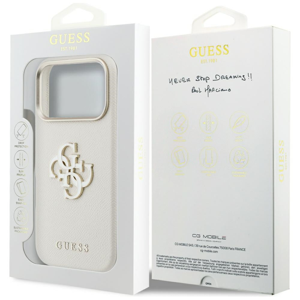 Capa para Apple iPhone 17 Pro Max, Guess, Resin Logo, Bege
