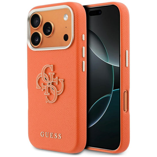 Capa para Apple iPhone 17 Pro Max, GUESS, Resin Logo, Laranja