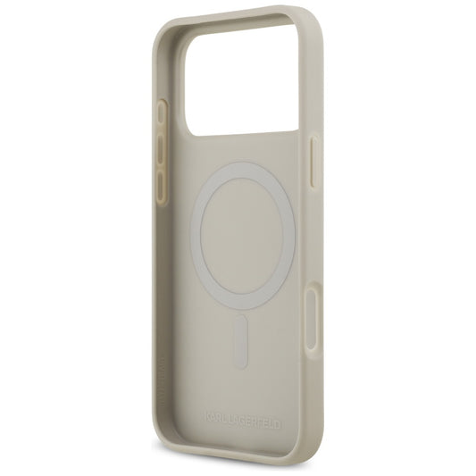Capa para Apple iPhone 17 Pro Max, Karl Lagerfeld, Logo com Padrão Granulado, Cinza