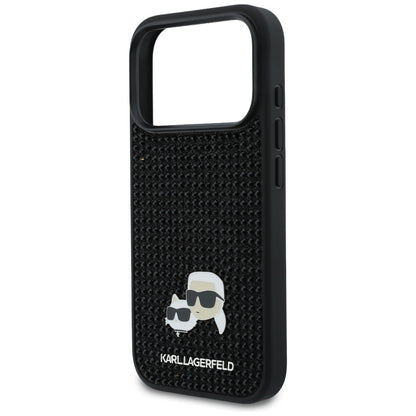 Capa para Apple iPhone 17 Pro Max, Karl Lagerfeld, Rhinestone Karl & Choupette Pins, Preta