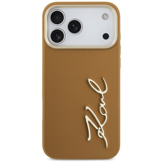 Capa para Apple iPhone 17 Pro Max, Karl Lagerfeld, Script Logo, Castanho