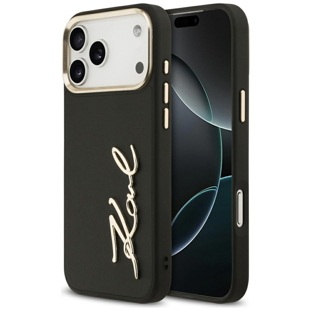 Capa para Apple iPhone 17 Pro Max, Karl Lagerfeld, Script Logo, Preta