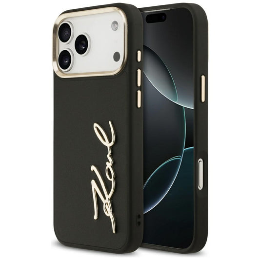 Capa para Apple iPhone 17 Pro Max, Karl Lagerfeld, Script Logo, Preta
