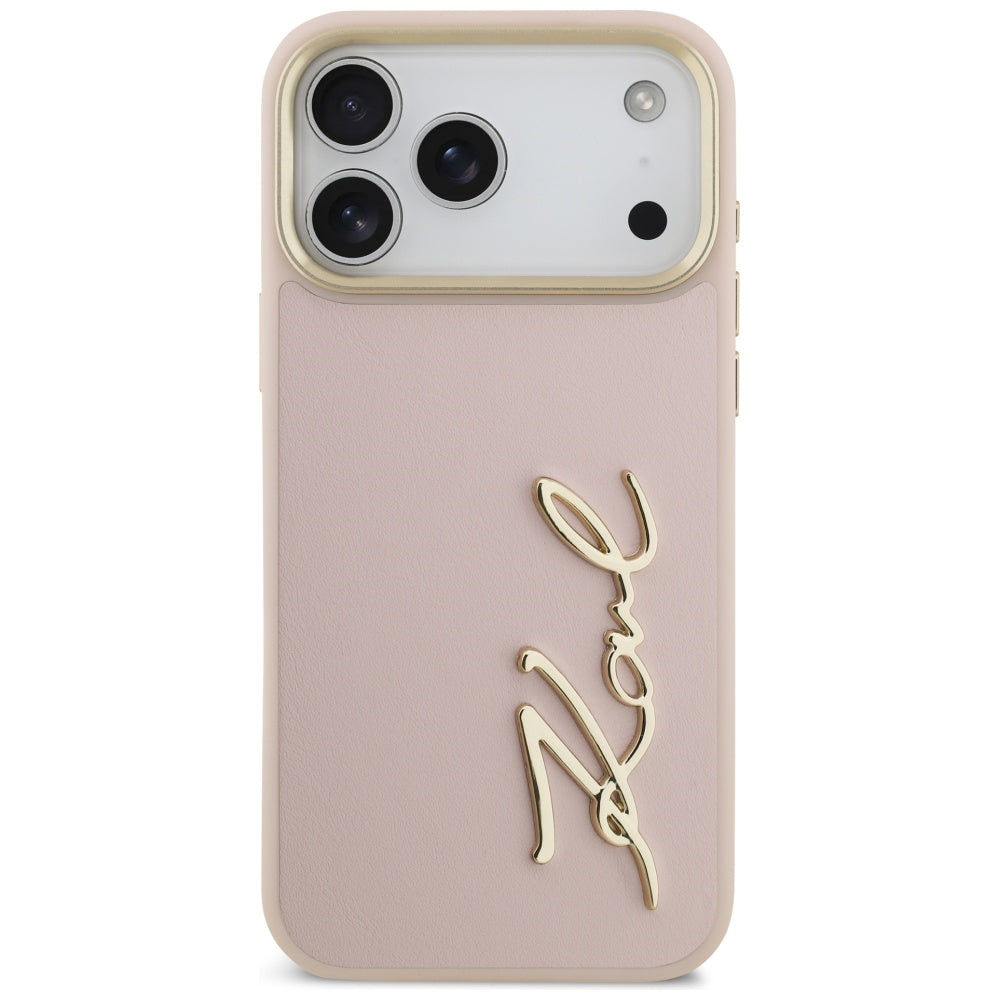 Capa para Apple iPhone 17 Pro Max, Karl Lagerfeld, Script Logo, Rosa