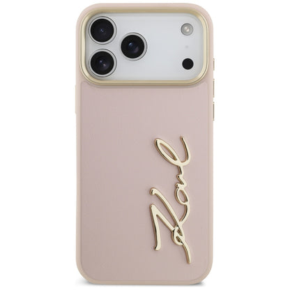 Capa para Apple iPhone 17 Pro Max, Karl Lagerfeld, Script Logo, Rosa