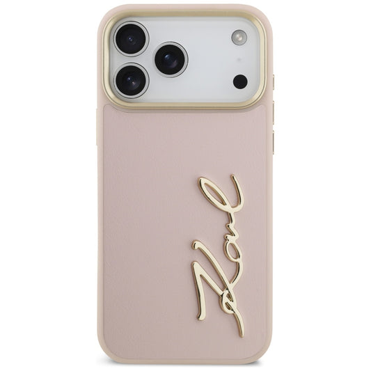 Capa para Apple iPhone 17 Pro Max, Karl Lagerfeld, Script Logo, Rosa