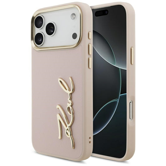 Capa para Apple iPhone 17 Pro Max, Karl Lagerfeld, Script Logo, Rosa