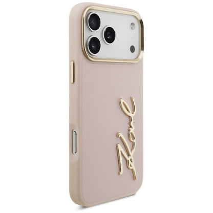 Capa para Apple iPhone 17 Pro Max, Karl Lagerfeld, Script Logo, Rosa
