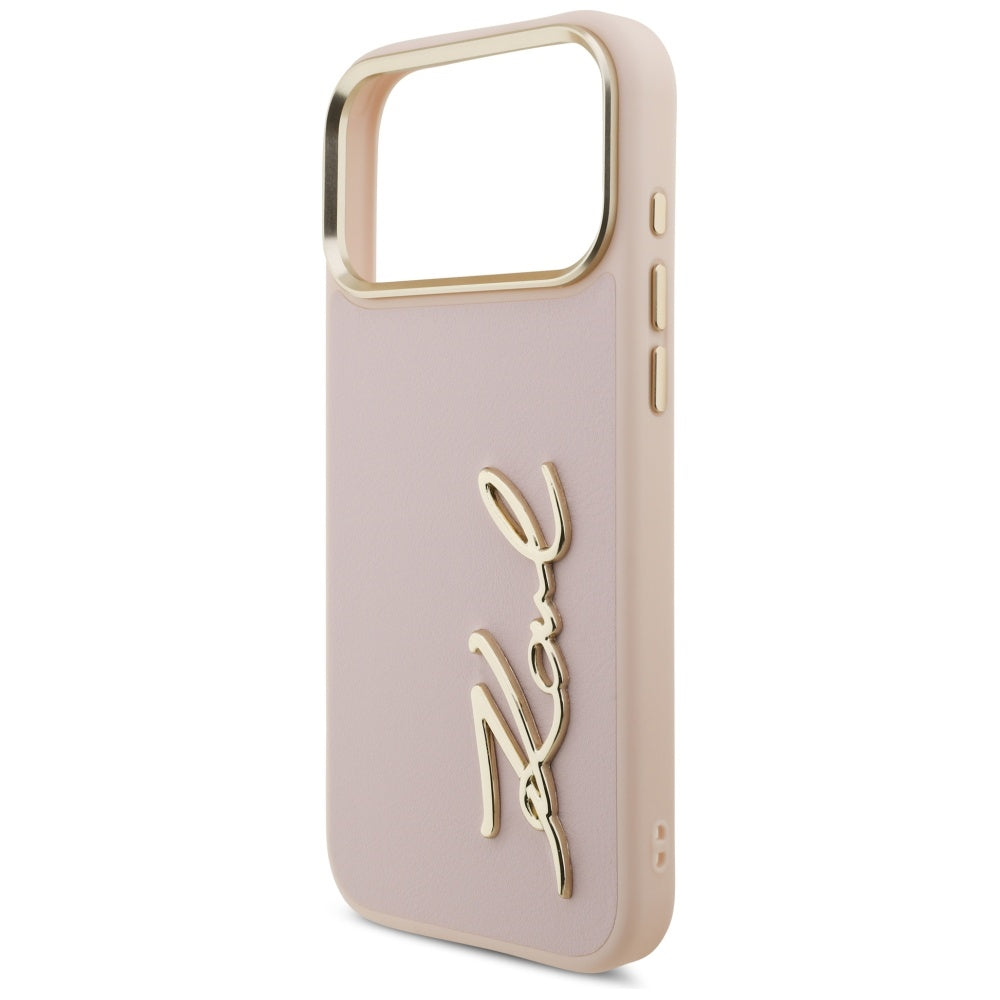 Capa para Apple iPhone 17 Pro Max, Karl Lagerfeld, Script Logo, Rosa