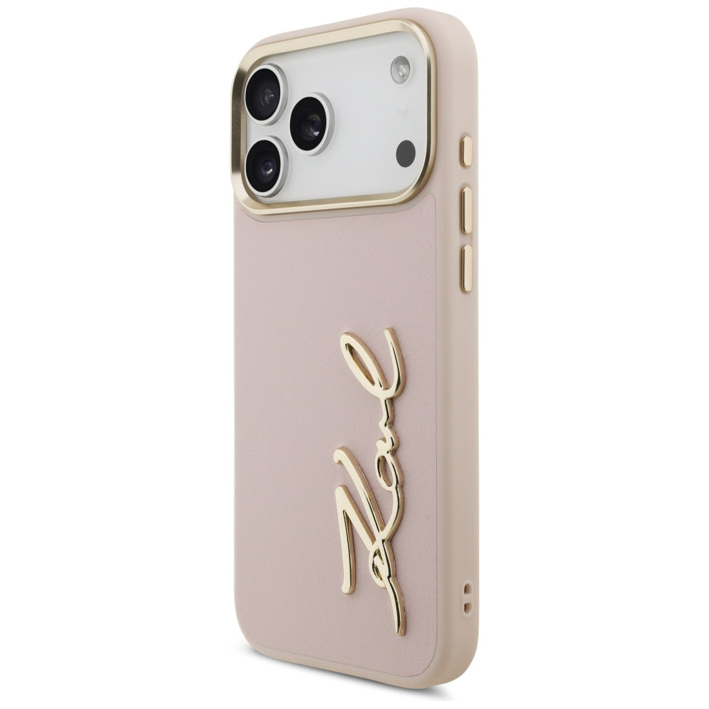 Capa para Apple iPhone 17 Pro Max, Karl Lagerfeld, Script Logo, Rosa