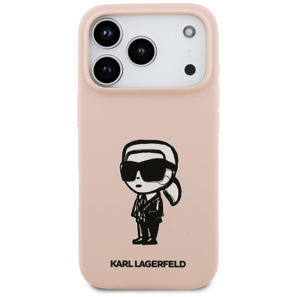 Capa para Apple iPhone 17 Pro Max, Karl Lagerfeld, Sketch and Logo Karl, Rosa