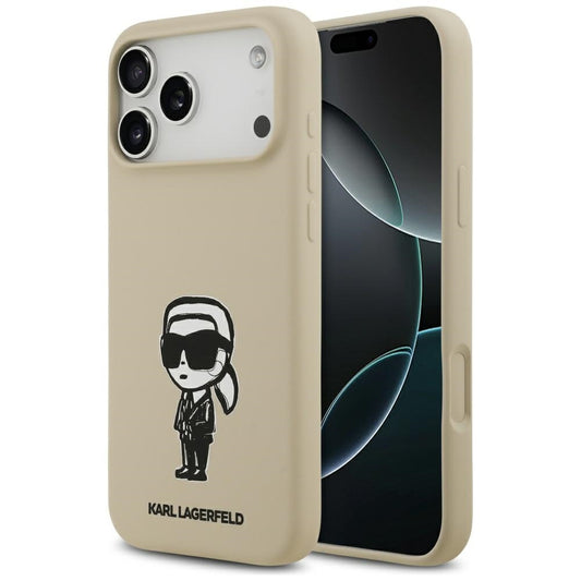 Capa para Apple iPhone 17 Pro Max, Karl Lagerfeld, Sketch and Logo Karl, Marrom