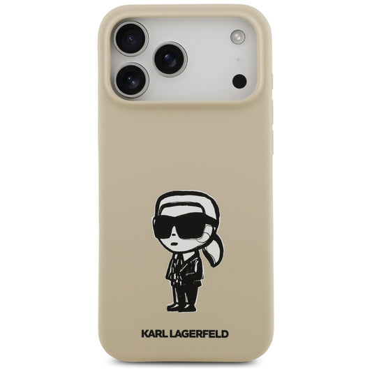 Capa para Apple iPhone 17 Pro Max, Karl Lagerfeld, Sketch and Logo Karl, Marrom