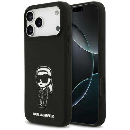 Capa para Apple iPhone 17 Pro Max, Karl Lagerfeld, Sketch and Logo Karl, Preta