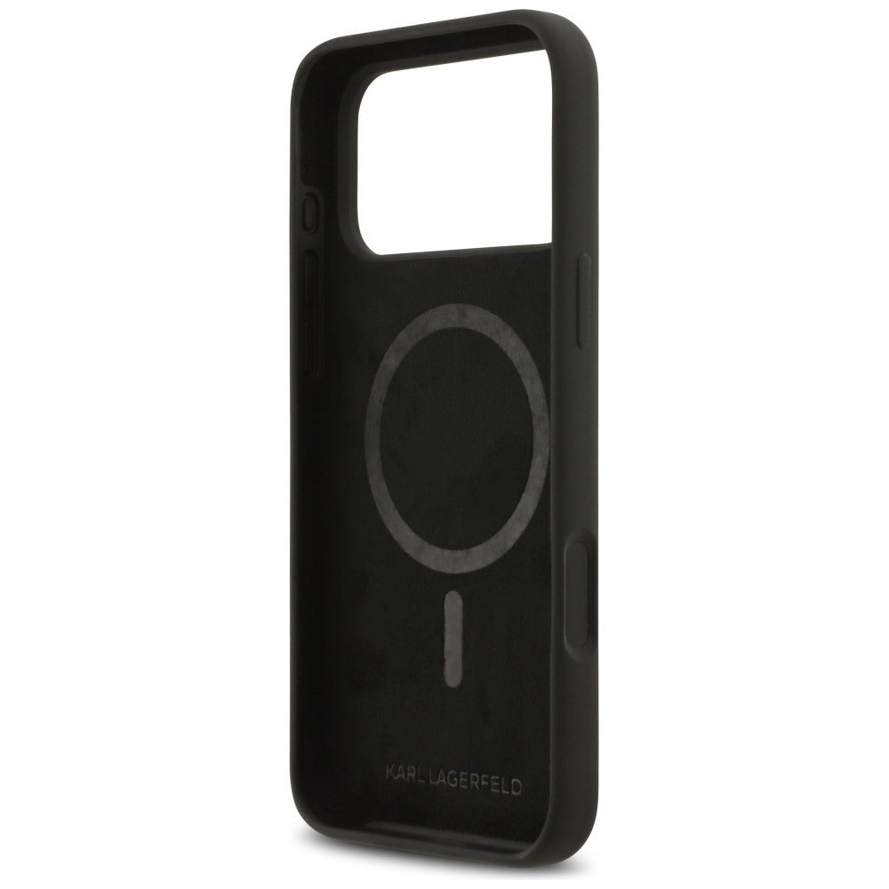 Capa para Apple iPhone 17 Pro Max, Karl Lagerfeld, Sketch and Logo Karl, Preta