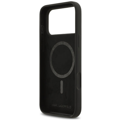 Capa para Apple iPhone 17 Pro Max, Karl Lagerfeld, Sketch and Logo Karl, Preta
