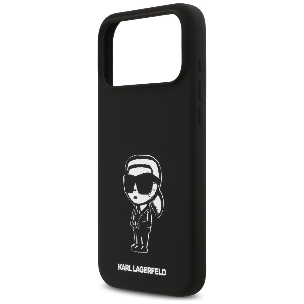 Capa para Apple iPhone 17 Pro Max, Karl Lagerfeld, Sketch and Logo Karl, Preta