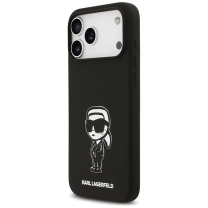 Capa para Apple iPhone 17 Pro Max, Karl Lagerfeld, Sketch and Logo Karl, Preta