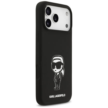Capa para Apple iPhone 17 Pro Max, Karl Lagerfeld, Sketch and Logo Karl, Preta