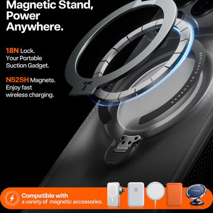 Capa para Apple iPhone 17 Pro Max, Torras, Ostand Spin Air, Cinza