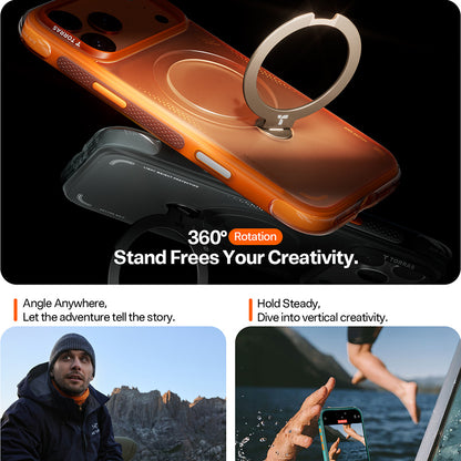 Capa para Apple iPhone 17 Pro Max, Torras, Ostand Spin Air, Cinza