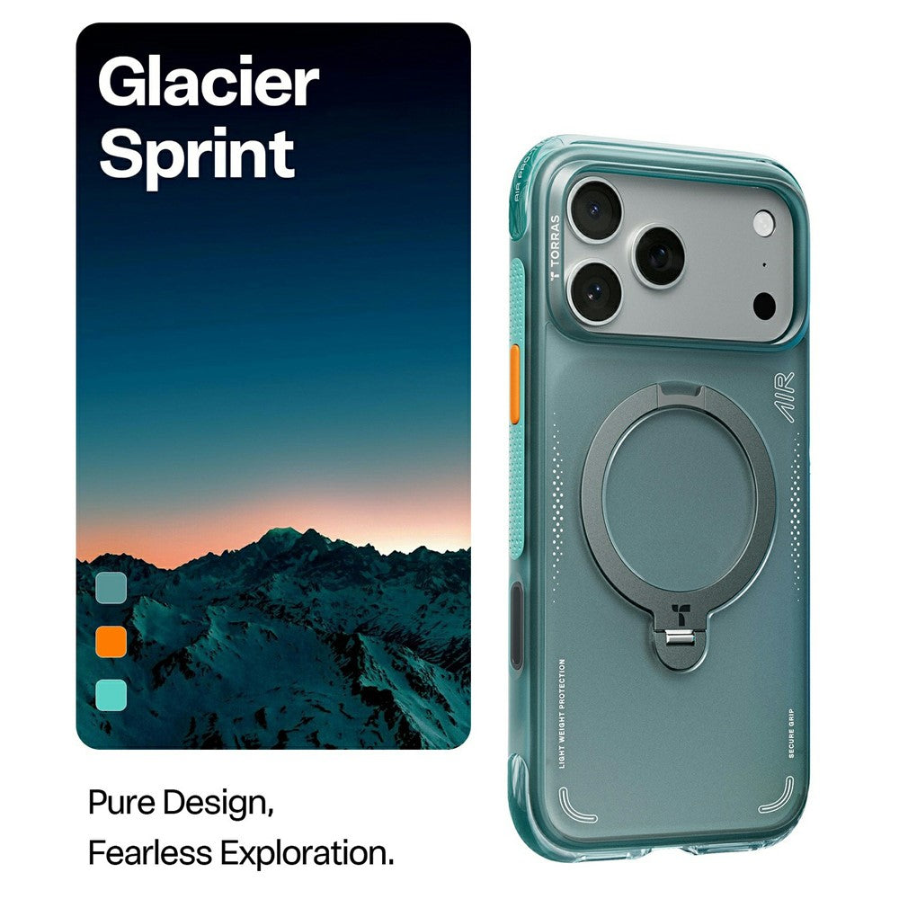Capa para Apple iPhone 17 Pro Max, Torras, Ostand Spin Air, Verde