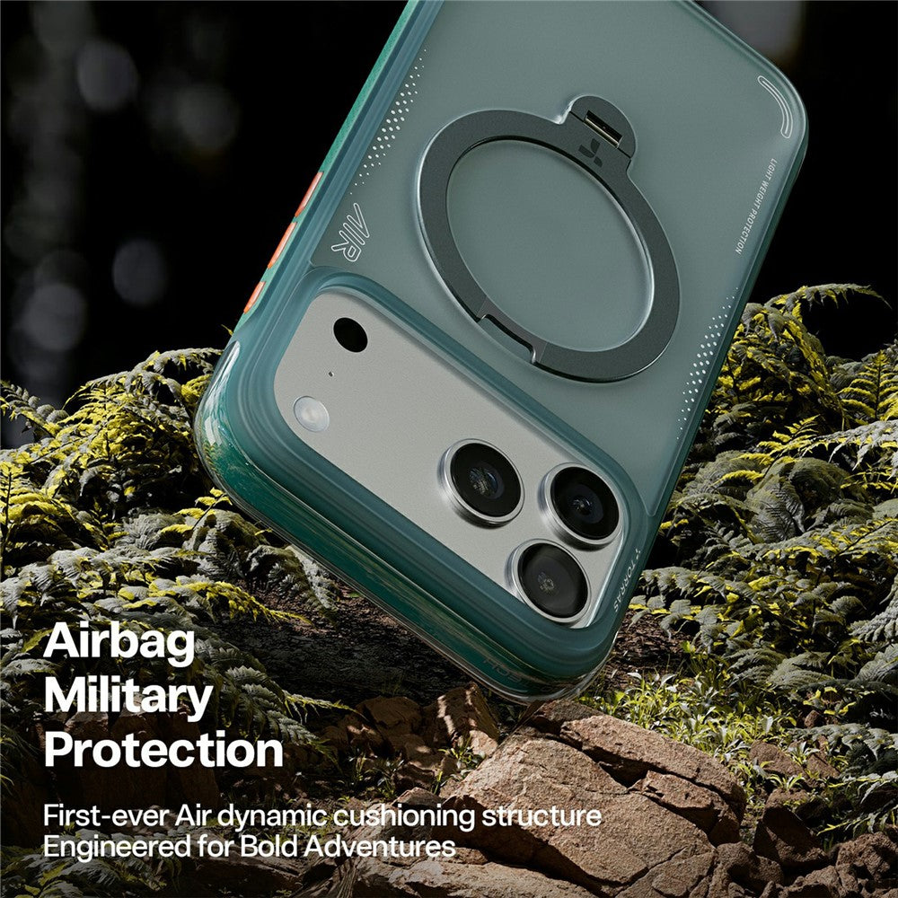 Capa para Apple iPhone 17 Pro Max, Torras, Ostand Spin Air, Verde