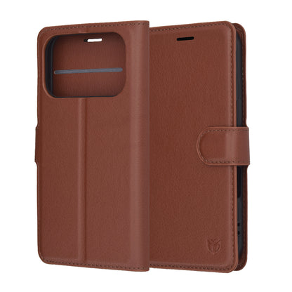 Capa para Apple iPhone 17 Pro, Techsuit, Leather Folio, Castanho