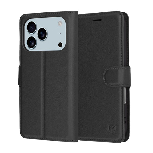 Capa para Apple iPhone 17 Pro, Techsuit, Leather Folio, Preta