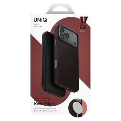 Capa MagSafe para Apple iPhone 17 Pro, UNIQ, Keva MagClick, Preta Vermelha
