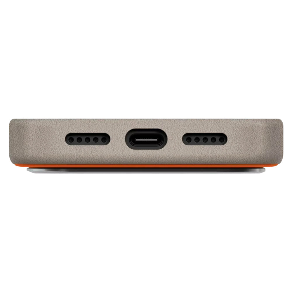 Capa para Apple iPhone 17 Pro, UNIQ, Lyden Leatherette, Bege Laranja