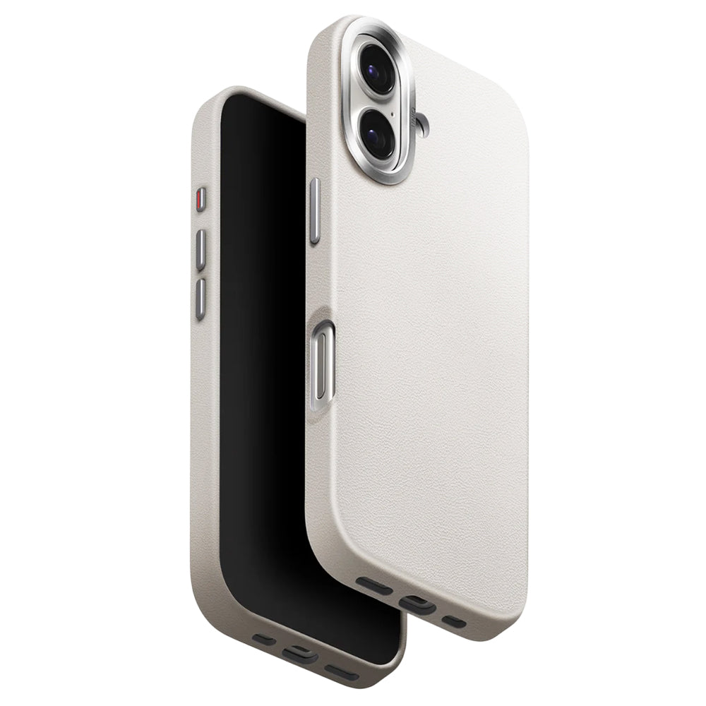 Capa para Apple iPhone 17, UNIQ, Lyden Leatherette, Cinza
