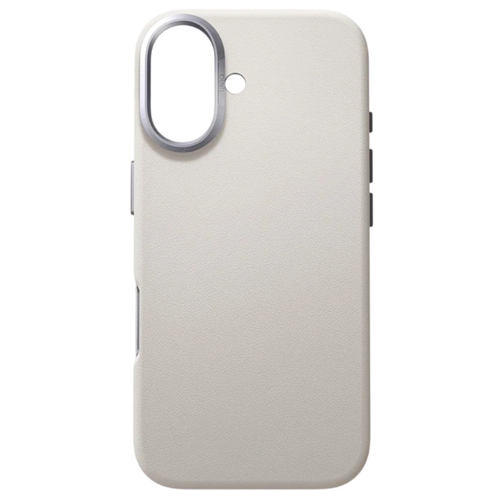 Capa para Apple iPhone 17, UNIQ, Lyden Leatherette, Cinza