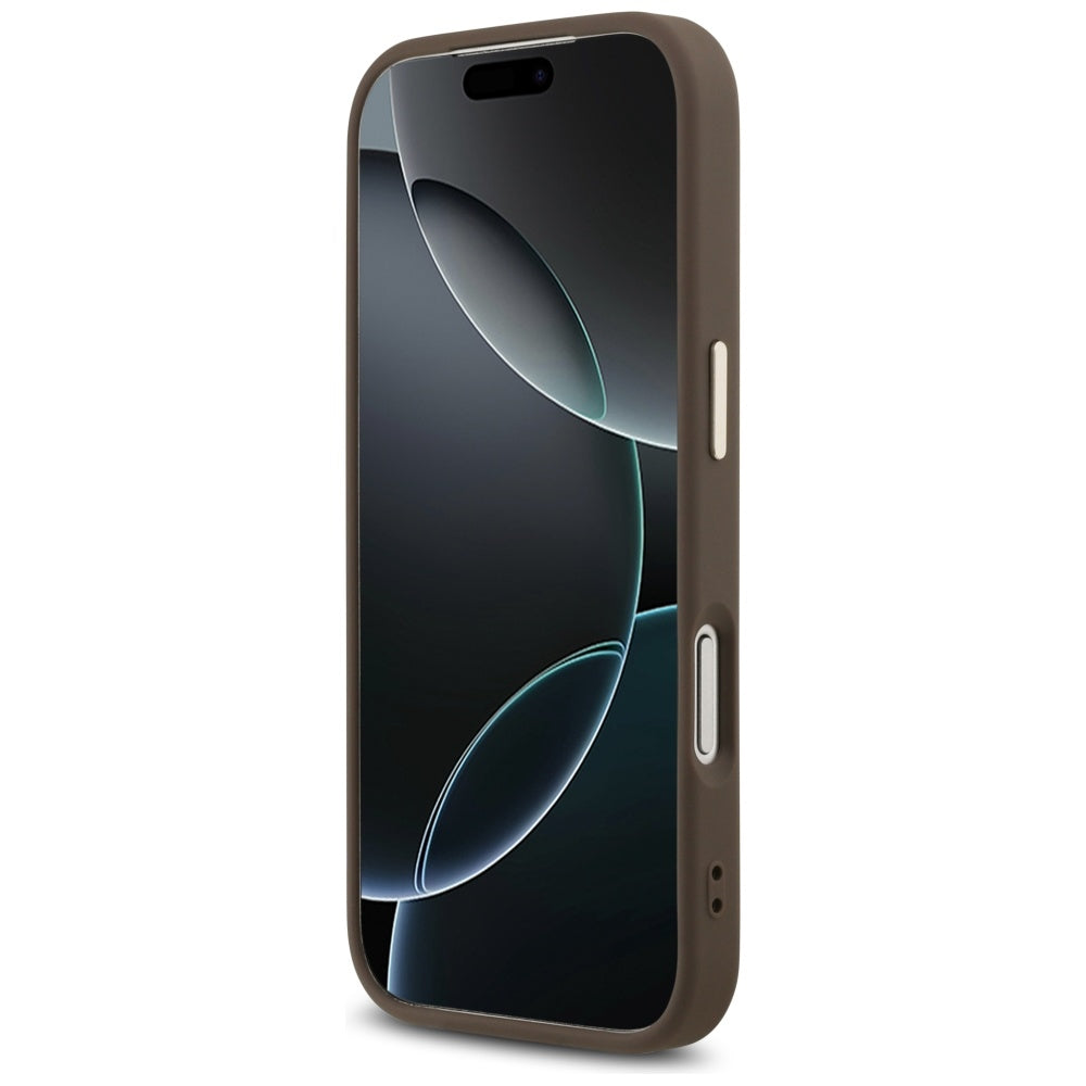 Capa para Apple iPhone 18 Pro / 17 Pro, Guess, 4G Big Classic Logo, Castanha
