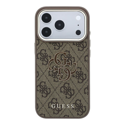 Capa para Apple iPhone 18 Pro / 17 Pro, Guess, 4G Big Resin Logo, Castanha