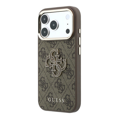 Capa para Apple iPhone 18 Pro / 17 Pro, Guess, 4G Big Resin Logo, Castanha