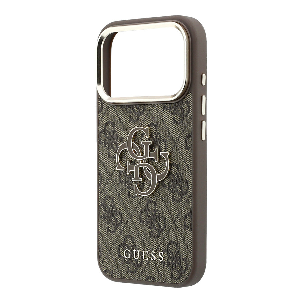 Capa para Apple iPhone 18 Pro / 17 Pro, Guess, 4G Big Resin Logo, Castanha