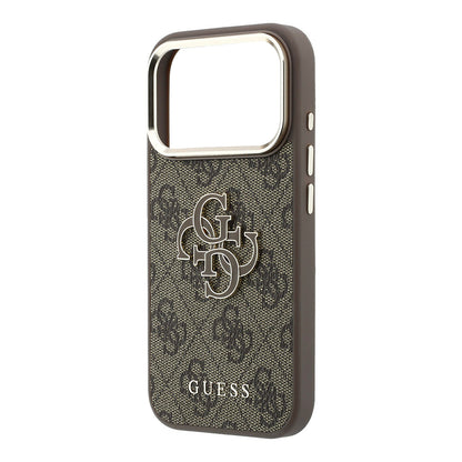 Capa para Apple iPhone 18 Pro / 17 Pro, Guess, 4G Big Resin Logo, Castanha