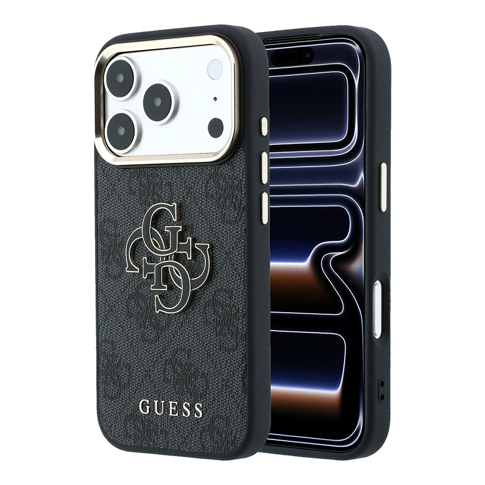 Capa para Apple iPhone 18 Pro / 17 Pro, Guess, 4G Big Resin Logo, Preta