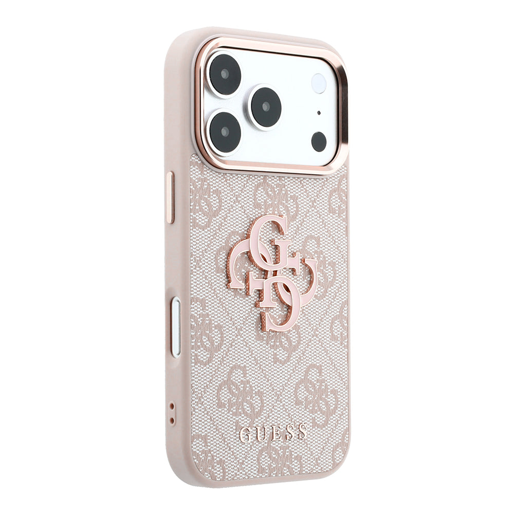 Capa para Apple iPhone 18 Pro / 17 Pro, Guess, 4G Big Resin Logo, Rosa