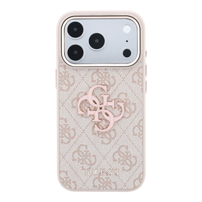 Capa para Apple iPhone 18 Pro / 17 Pro, Guess, 4G Big Resin Logo, Rosa